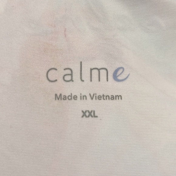 Johnny Was Calme Surf Shirt Multi Pastel Marbled 1/3 Zip Fitted NWT Size XXL - Picture 10 of 11